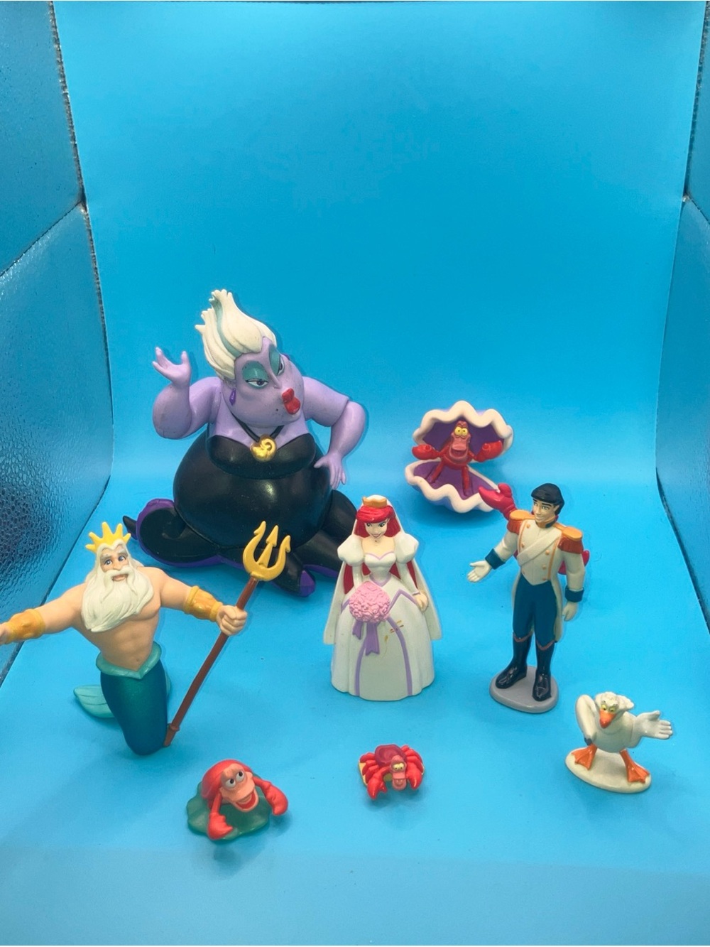 Disney Little Mermaid Character Figure Set in Purple, Black, Red, White and Blue